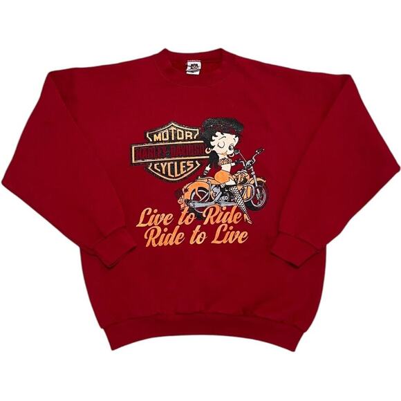 Harley-Davidson Red Crewneck Sweater - Picture 1 of 3